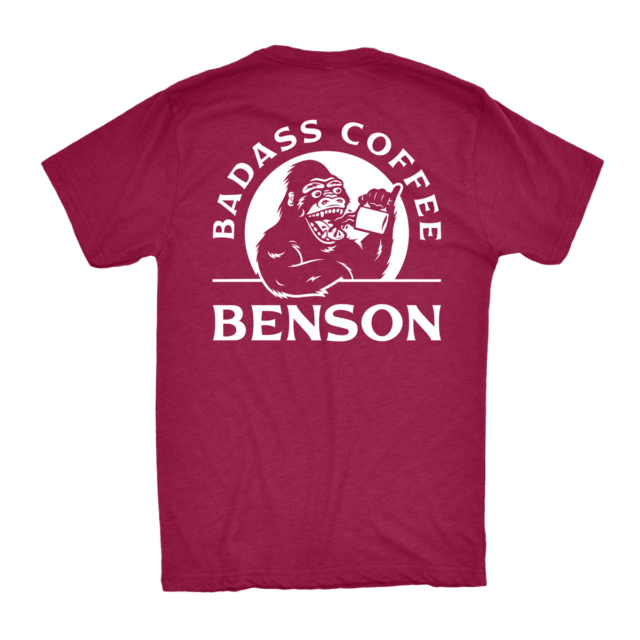 Benson Badass Coffee, T-Shirt, burgund