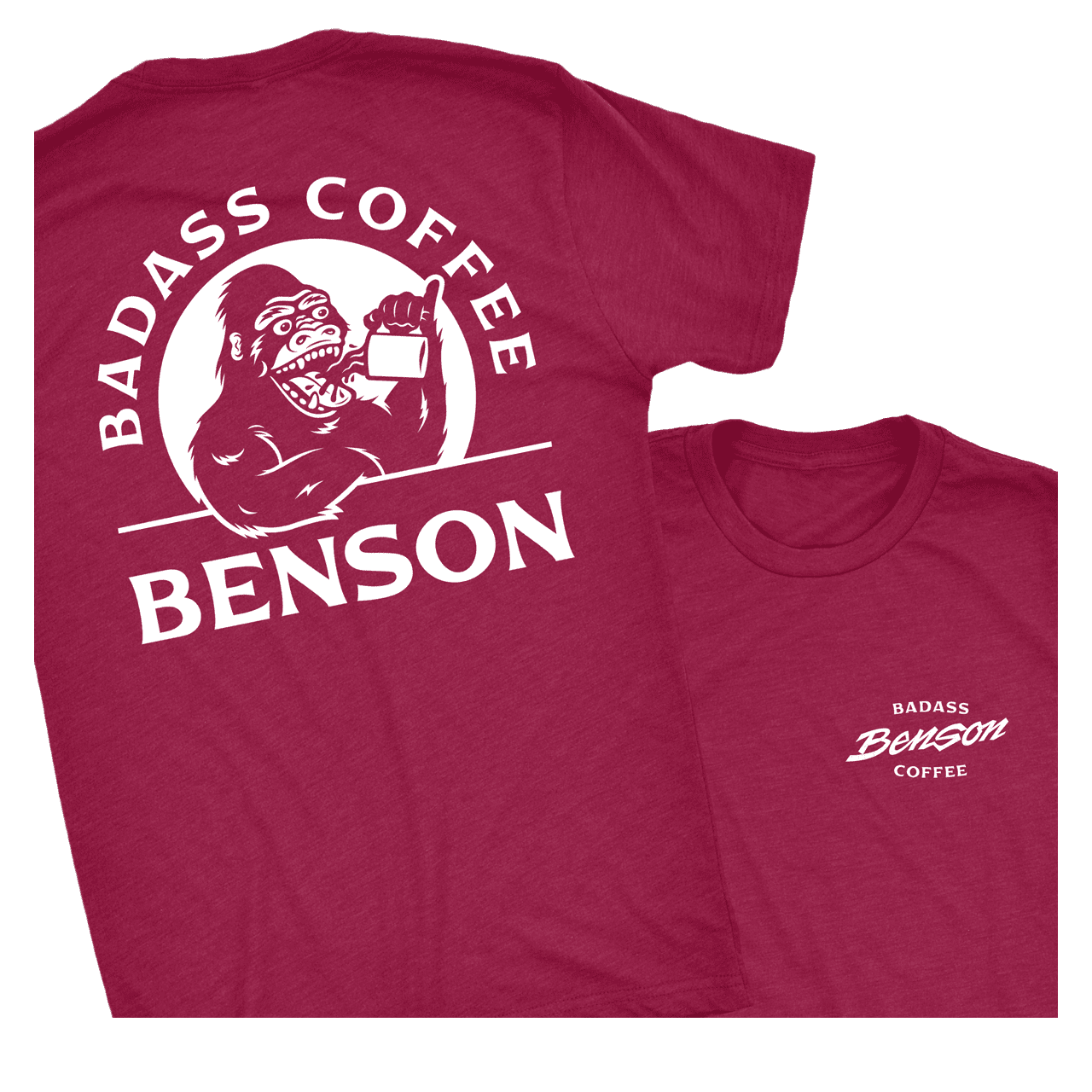Benson Badass Coffee, T-Shirt, burgund