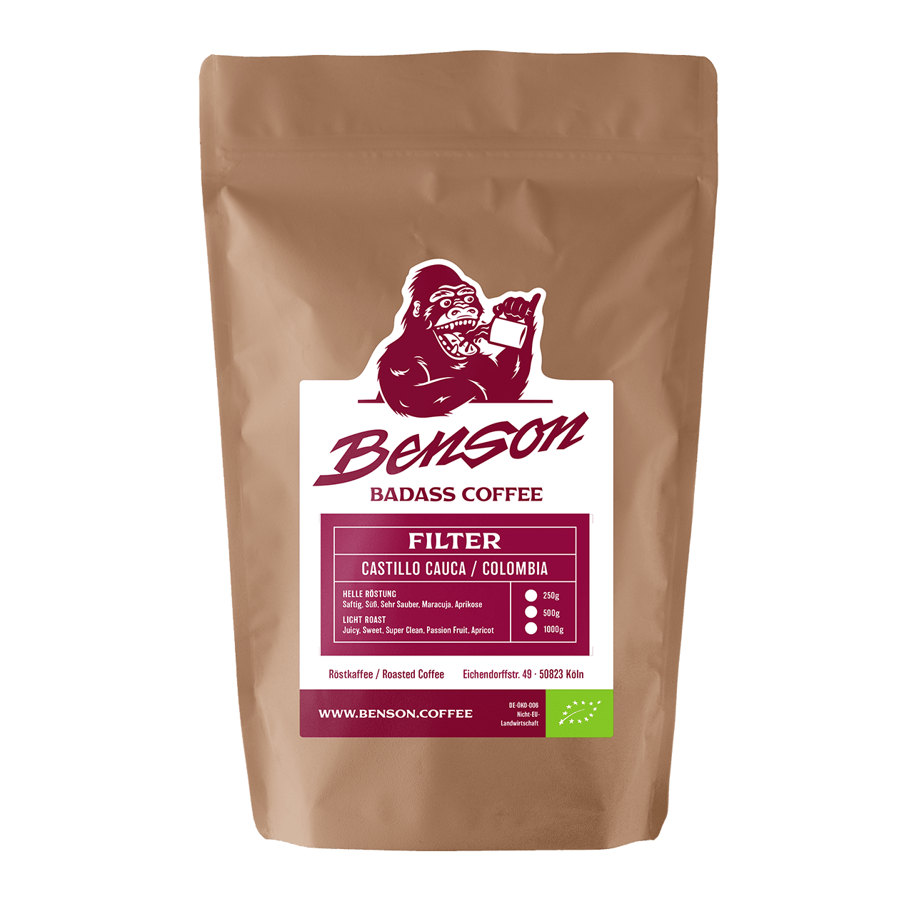Benson Coffee – Castillo Cauca – Colombia – Organic